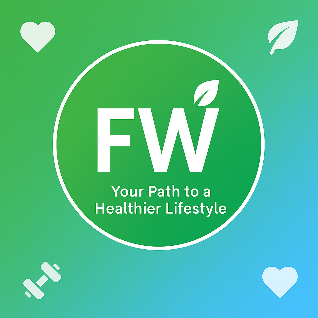 Forever Wellness logo with green circle background and white FW letters with leaf icon – health and wellness blog branding